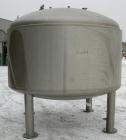 USED: Feldmeier pressure tank, 1500 gallon, 316L stainless steel, vertical. 96