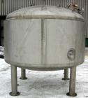USED: Feldmeier pressure tank, 1500 gallon, 316L stainless steel, vertical. 96