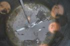 Used Groen Tank, 2500 Gallons, 304 Stainless Steel, Vertical. 90” Diameter x 78” straight side, dished top and bottom. Openings top (2) 1-5/8” threaded, 2-1/2” threaded, 15-3/4” man way with cover. 2...