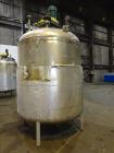 Used Industrial Piping, 1500 Gallon, 304L Stainless Steel, Vertical Tank.