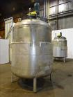 Used Industrial Piping, 1500 Gallon, 304L Stainless Steel, Vertical Tank.