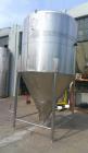 Used 2,000 Gallon JV Northwest Stainless Steel Jacketed Vertical Tank – Cone Bottom, Tri-Clamp Fittings