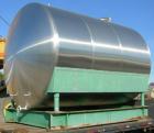 Used L'Hoir Incorporated Tank, 3,602 Gallon (3000 Imperial), 304 stainless steel, horizontal. Approximately 91 1/2