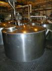 Used- Lee Metal Products Tank, 1500 Gallon, 316 Stainless Steel, Vertical. 76'' Diameter x 56'' straight side, 304 stainless...