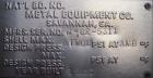 Used Metal Equipment Company Tank, 3,000 gallon, stainless steel, vertical. Approximate 96