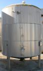 USED: Metal Equipment tank, approximately 3000 gallon, stainless steel. Insulated. 8' diameter x 8' straight side. Dish top, cone bottom. Side 18