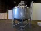Used Mueller Mix Tank, 1,500 Gallon, Model F, 304 Stainless Steel, Vertical.