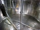 Used Mueller Mix Tank, 1,500 Gallon, Model F, 304 Stainless Steel, Vertical.