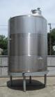 Used- 3000 Gallon Stainless Steel Mueller Vertical Partially Jacketed Tank