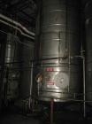 Used-Approximately 4,500 gallon vertical stainless steel tank.  7'3