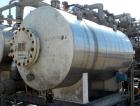 Used Hebeler Pressure Tank, 1120 Gallons, 316L Stainless Steel, Horizontal. 54’’ diameter x 96’’ straight side, 2 to 1 elliptical heads. Internal rated 75/FV psi at 300 deg.f., and –20 deg.f. at 75/F...