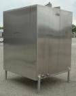 Used Square Tank, 1400 Gallon, 304 stainless steel, vertical. Approximately 66