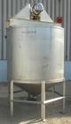 Used- Tank, 1100 Gallon, 304 Stainless Steel, Vertical. 72