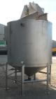 Used- Tank, 1100 Gallon, 304 Stainless Steel, Vertical. 72