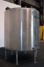 Used Tank, 2000 Gallon, 304 Stainless Steel Vertical. 84” Diameter x 80” straight side. Dished top, coned bottom. Off center top entering Lightnin air operated agitator, model XJAC-100. 1-1/2” Diamet...