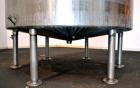 Used Tank, 2000 Gallon, 304 Stainless Steel Vertical. 84” Diameter x 80” straight side. Dished top, coned bottom. Off center top entering Lightnin air operated agitator, model XJAC-100. 1-1/2” Diamet...