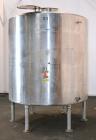 Used Tank, 2000 Gallon, 304 Stainless Steel Vertical. 84” Diameter x 80” straight side. Dished top, coned bottom. Off center top entering Lightnin air operated agitator, model N33AG-100. 1-1/2” Diame...