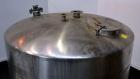 Used Tank, 2000 Gallon, 304 Stainless Steel Vertical. 84” Diameter x 80” straight side. Dished top, coned bottom. Off center top entering Lightnin air operated agitator, model N33AG-100. 1-1/2” Diame...