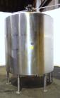 Used Tank, 2000 Gallon, 304 Stainless Steel Vertical. 84” Diameter x 80” straight side. Dished top, coned bottom. Off center top entering Lightnin air operated agitator, model XJAC-100. 1-1/2” Diamet...