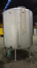 Used Tank, 2000 Gallon, 304 Stainless Steel Vertical. 84” Diameter x 80” straight side. Dished top, coned bottom. Off center top entering Lightnin air operated agitator, model XJAC-100. 1-1/2” Diamet...