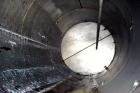 Used Tank, 4000 Gallon, 304 Stainless Steel, Vertical. 84’’ Diameter x 168’’ straight side. Coned top, flat bottom. Openings:  top 2’’, (2) 3’’, 18’’ manway with a 15’’ opening in the cover; 2’’ side...