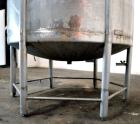 Used Tank, 1500 Gallon, 316 Stainless Steel, Vertical. Approximate 76” diameter x 72” straight side, dished top and bottom. Fixed stainless steel agitator mount with a UET agitator, model XCEL-6, out...