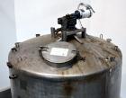 Used Tank, 1500 Gallon, 316 Stainless Steel, Vertical. Approximate 76” diameter x 72” straight side, dished top and bottom. Fixed stainless steel agitator mount with a UET agitator, model XCEL-6, out...
