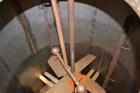 Used Tank, 1900 Gallon, 316 Stainless Steel, Vertical. Approximate 76” diameter x 92” straight side, dished top and bottom. Fixed stainless steel agitator mount with a UET agitator, model XCEL-6, out...