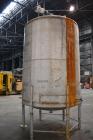 Used Tank, 1900 Gallon, 316 Stainless Steel, Vertical. Approximate 76” diameter x 92” straight side, dished top and bottom. Fixed stainless steel agitator mount with a UET agitator, model XCEL-6, out...