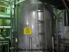 Used Tank, 1500 Gallon, 316 Stainless Steel, Vertical. Approximate 76” diameter x 72” straight side, dished top and bottom. Fixed stainless steel agitator mount with a UET agitator, model XCEL-6, out...