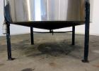 Used Tank, 1100 Gallon, 304 Stainless Steel, Vertical. Approximately 68” diameter x 70” straight side, flat top with (2) 1/3 hinged covers, coned bottom. Fixed stainless steel agitator bridge. Approx...