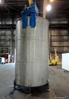 Used Tank, 3400 Gallon, 304 Stainless Steel, Vertical. Approximate 84” diameter x 143” straight side, flat top with 1/3 hinged cover, sloped bottom. Fixed carbon steel agitator bridge with a top ente...