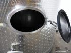 Used Vinquip Jacketed Beverage Tank,  2284 Gallon, 304 Stainless Steel, Vertical. Approximately 83” diameter x 97-1/2” straight side, off center coned top, sloped bottom.  (1) 24” Wide bottom sidewal...