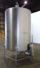 Used- Tank, 1000 Gallon, 304 Stainless Steel, Vertical. 60” Diameter x 82” straight side, flat welded top, sloped bottom. Si...