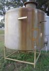 Used- Tank, 1,500 Gallon, stainless steel, vertical. 84