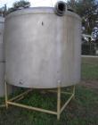 Used Tank, 1,500 Gallon, stainless steel, vertical. 84