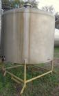 Used- Tank, 1,500 Gallon, stainless steel, vertical. 84