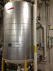 Used Northland Stainless Pressure Tank, 1000 Gallon, 316L Stainless Steel, Vertical. Internal rated for 15 psi & Full Vacuum at 300 degrees F.  Welded dish heads, mounted on (4) legs. Serial # 991178...