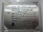 Used Northland Stainless Pressure Tank, 1000 Gallon, 316L Stainless Steel, Vertical. Internal rated for 15 psi & Full Vacuum at 300 degrees F.  Welded dish heads, mounted on (4) legs. Serial # 991178...
