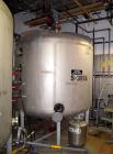 Used Mueller tank, 2200 gallon, stainless steel, vertical. Approximately 96