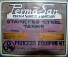 Used Perma-San Tank, 2000 Gallon, Model CVC, 316 Stainless Steel Vertical. 84” Diameter x 80” straight side. Dished top, coned bottom. Off center top entering Lightnin air operated agitator, model XJ...