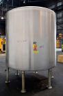 Used- Perma-San Tank, 2000 Gallon, Model CVC, 316 Stainless Steel Vertical. 84” Diameter x 80” straight side. Dished top, co...