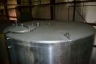 Used Perma-San Tank, 3000 Gallon, Model CVC, Stainless Steel, Vertical. Approximate 80” diameter x 142” straight side. Flat top, dished bottom. Top man way, 2-1/2” threaded center bottom outlet. Moun...