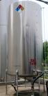 Used- Perma-San Tank, 3000 Gallon, Model CVC, Stainless Steel, Vertical. Approximate 80” diameter x 142” straight side. Flat...