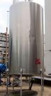 Used- Perma-San Tank, 3000 Gallon, Model CVC, Stainless Steel, Vertical. Approximate 80” diameter x 142” straight side. Flat...