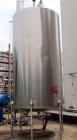 Used Perma-San Tank, 3000 Gallon, Model CVC, Stainless Steel, Vertical. Approximate 80” diameter x 142” straight side. Flat top, dished bottom. Top man way, 2-1/2” threaded center bottom outlet. Moun...