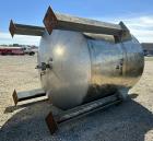 Used- Perry Products Mix Tank, Model VD, 3,000 Gallon Capacity. 304 Stainless Steel, Vertical. Dished top and bottom. 96" di...