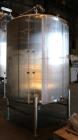 Used Precision Stainless Mixing Tank, 1,500 Gallon, 316 Stainless Steel, Vertical. Approximate 74