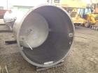 Used- 1,100 Gallon Scott Turbon Stainless Steel Tank. Open top with dish bottom. 5'6" diameter x 6' T/T, 11'10" OAH. 3" outl...