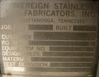 USED: Sovereign Stainless Fab Inc approximately 3750 gallon, 316 stainless steel, pressure tank. Vertical, dished heads, approximate 7' diameter x 12' straight side. Internal rated 75 psi @ 350 deg F...